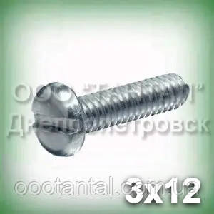 Гвинт М3х12 неіржавкий А2 ГОСТ 11644-75 (DIN 85, ISO 1580) зі збільшеною циліндричною головкою, фото 1