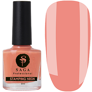 Лак для стемпінгу SAGA Stamping Neon №05, 8 мл персиковий