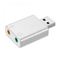 Перехідник аудіо USB2.0 A-Jack 3.5mm 3pinx2 M/F Lucom (62.09.8409) HIFI Magic Voice7.1CH