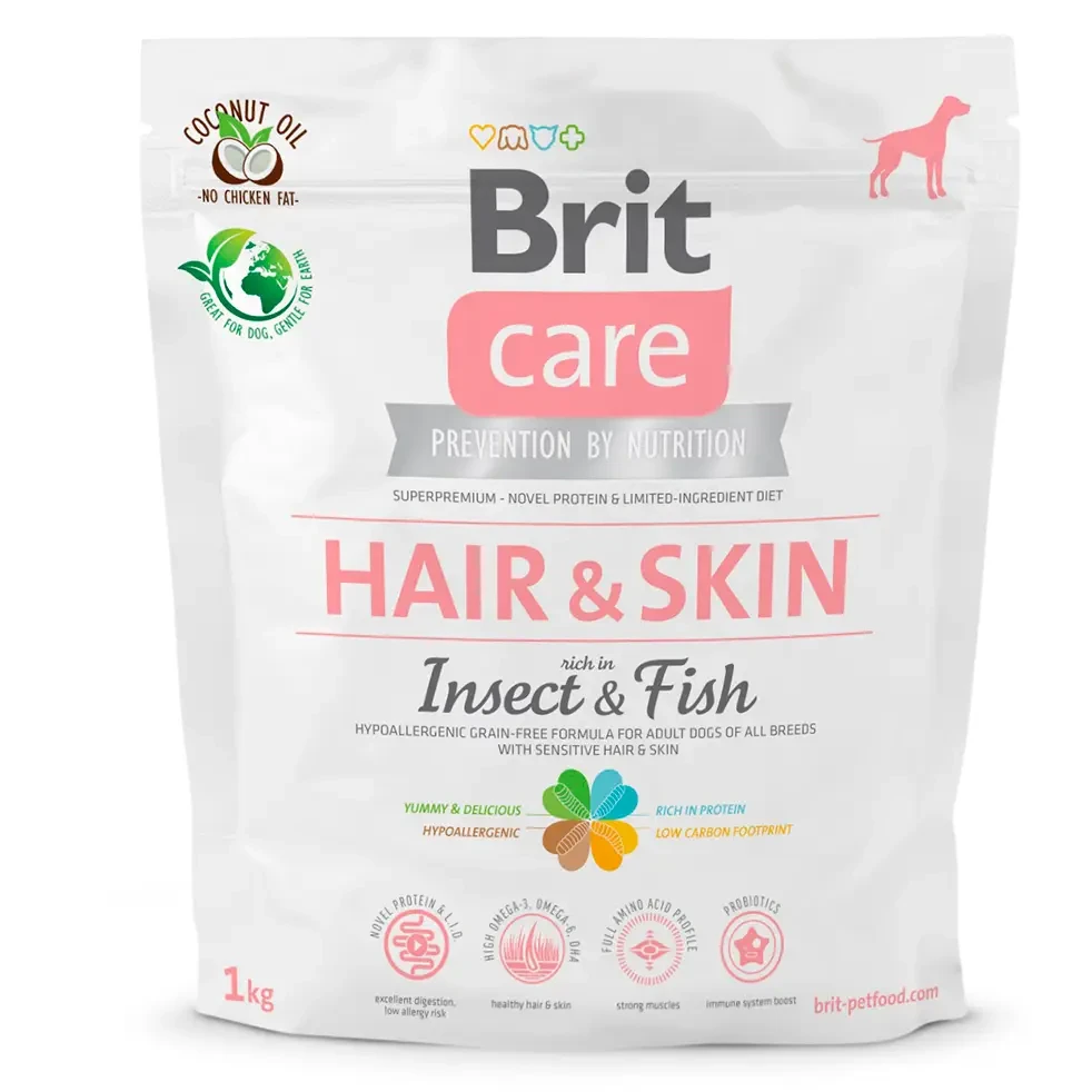 Сухий корм для дорослих собак всіх порід Brit Care Dog Insect Fish 1 кг (комахи та риба)