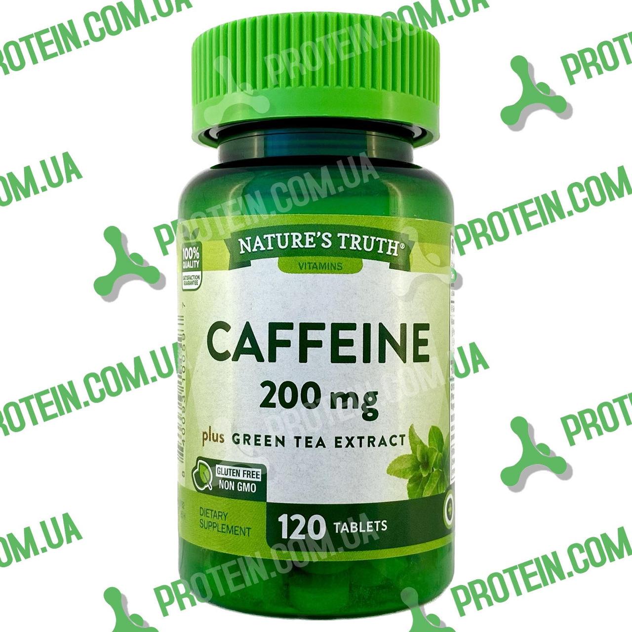 Кофеїн Екстракт Зеленого Чаю nature's Truth Caffeine 200 мг plus Green Tea Extract 120 таб