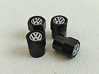 Ковпачки на вентилі з логотипом VW Фольцваген чорні