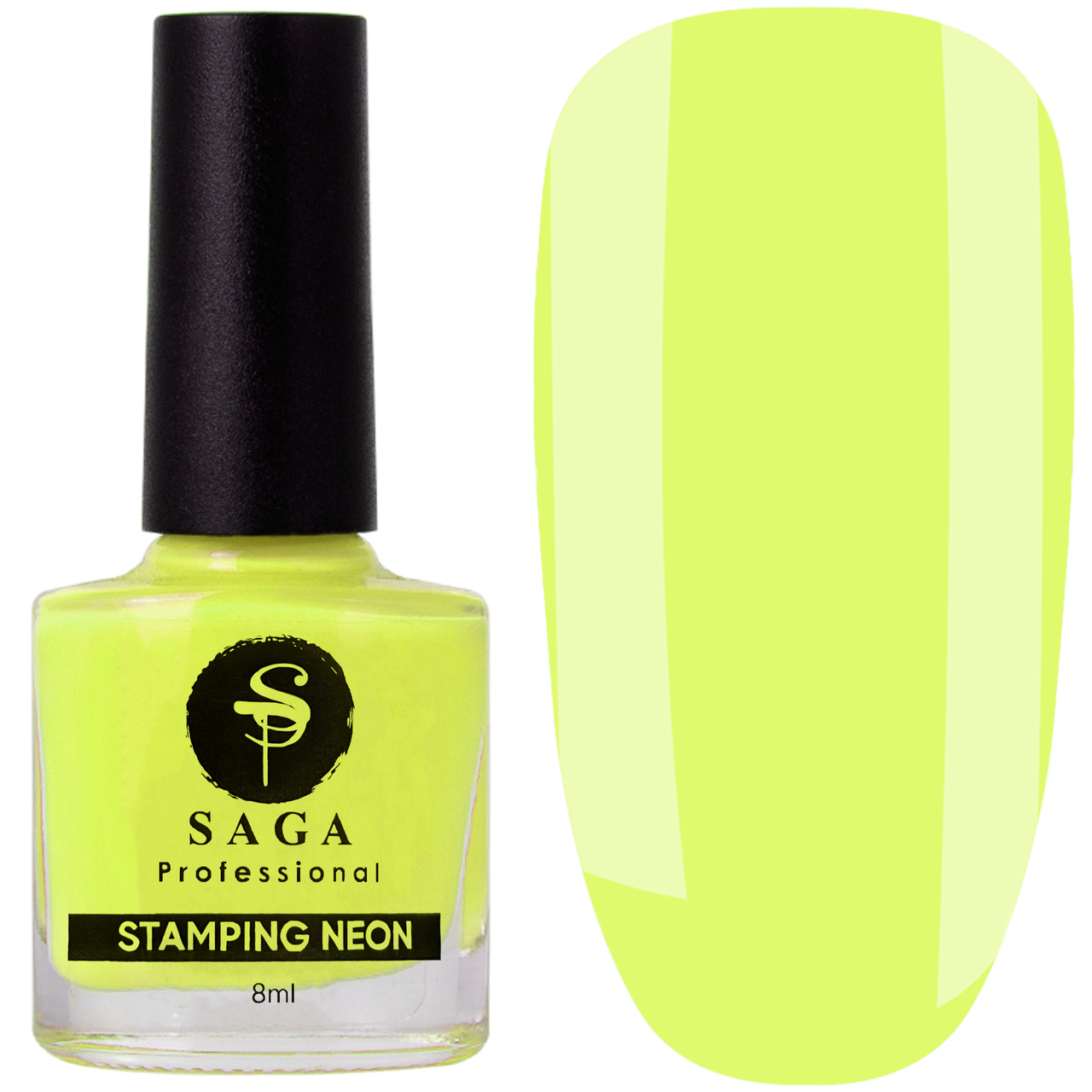 Лак для стемпінгу SAGA Stamping Neon №03, 8 мл жовтий