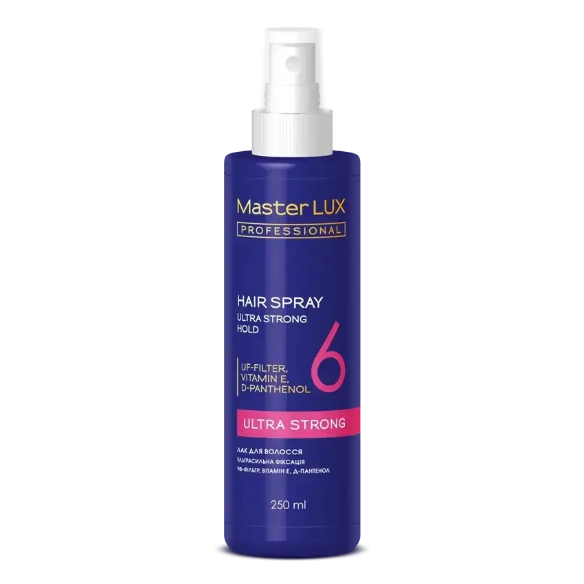 Лак для волосся ультрасильної фіксації Master LUX Hair Spray Ultra Strong Hold 250 мл.