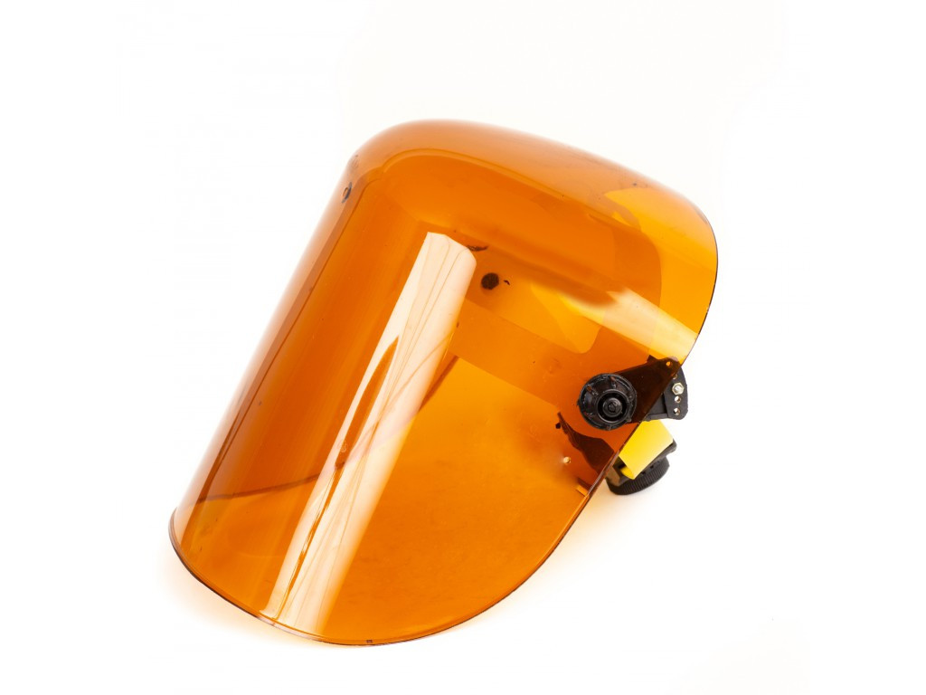 Щиток защитный лицевой оранжевый, экран пластиковый прозрачный для лица толщина 3,5 мм, от брызгов, искр и др. - фото 3 - id-p1835625672