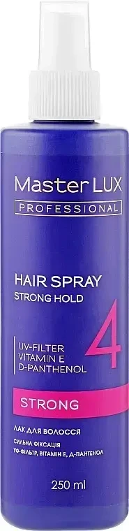 Лак для волосся сильної фіксації Master LUX Hair Spray Strong Hold 250 мл.