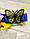 Бантик з метеликом  на резинці. Ручна  работа., фото 3