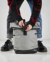 Міський рюкзак ролтоп для ноутбука Rolltop для подорожей сірого кольору, фото 2