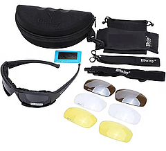 Окуляри тактичні Daisy X7 Black — 4 змінні лінзи, UV400, кейс, фото 4