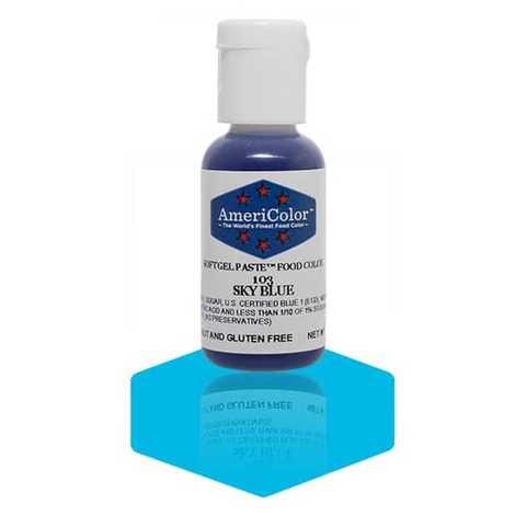 Барвник гелевий Америколор (Americolor) Небесно блакитний (Sky Blue), 21г, фото 1