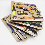 Дерев'яна зброя 5в1 у наборі дитячі іграшкові ножі з дерева в блістері ніж іграшка, фото 10