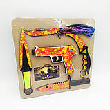 Дерев'яна зброя 5в1 у наборі дитячі іграшкові ножі з дерева в блістері ніж іграшка, фото 3