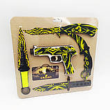 Дерев'яна зброя 5в1 у наборі дитячі іграшкові ножі з дерева в блістері ніж іграшка, фото 7