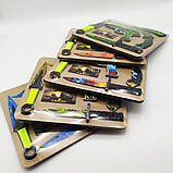 Дерев'яна зброя 5в1 у наборі дитячі іграшкові ножі з дерева в блістері ніж іграшка, фото 8