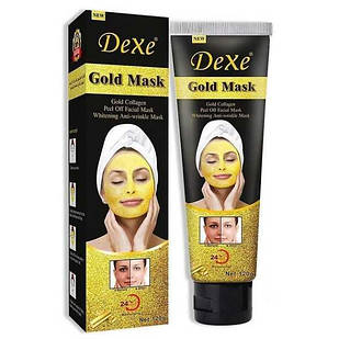 Золота маска-плівка з біозолотом і колагеном для обличчя Dexe Gold Mask