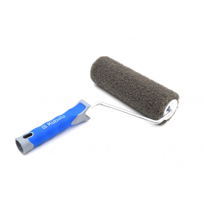 Валик KUBALА для нанесення шпаклівки, фінішного покриття (сірий) ширина 230 мм з ручкою в комплекті, фото 1