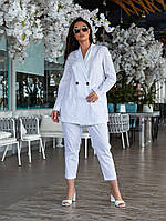 Роскошный женский костюм, ткань "Лен" 52, 56, 60 размер 52