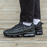 Мужские кроссовки Nike Vapor Max All Black (чёрные) стильные мягкие спортивные кроссы демисезон I1238