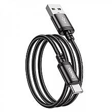 Кабель для заряджання HOCO X89 Type-C Wind charging data cable (1 м) для передачі даних Чорний