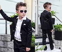 Детский брючный костюм на мальчика пиджак + брюки . Школьный вельветовый костюм для мальчика 7-10 лет черный