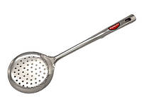 Шумовка лопатка поварская кухонная нержавейка с дырочками для снятия пены с пластиковой ручкой L 37 cm