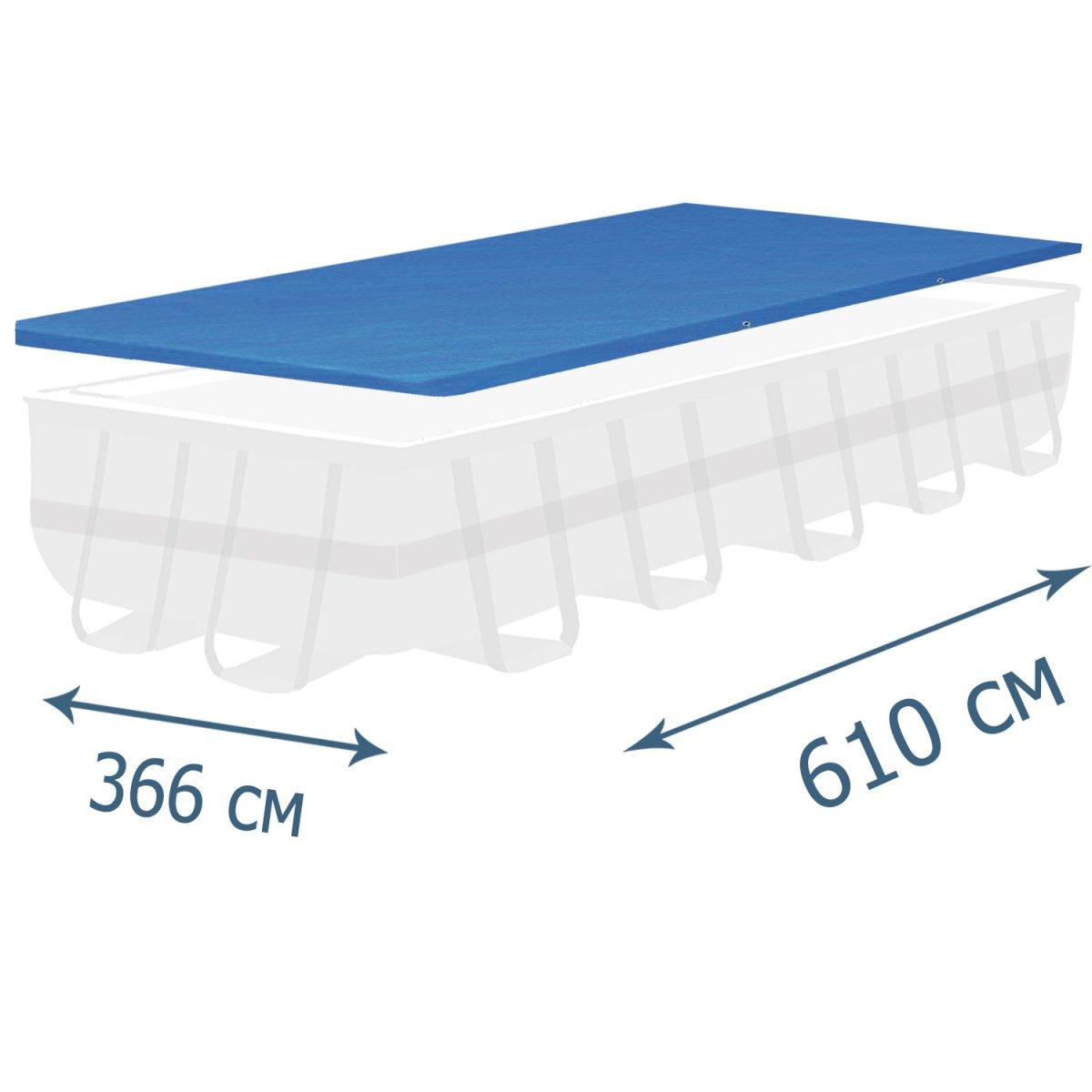 Тент-чохол для каркасного басейну 610 х 305 см, 610 х 366 см матеріал Тарпаулін, фото 1