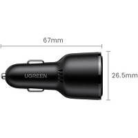 Зарядное устройство Ugreen 2xUSB-C PD+USB-A QC 69W Fast Car Charger Black (CD239) (20467)