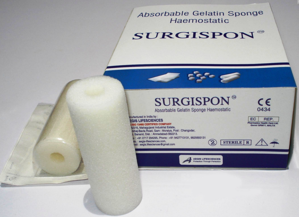 Губка гемостатична Surgispon, тампон, 80x30мм, (1 шт.), фото 1