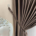 Оксамитові(велюрові) однотонні штори турецької якості. Колір:темно-коричневий, фото 5