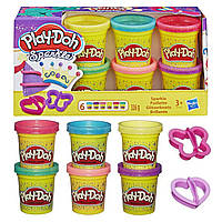 Play-Doh A5417 Плей-До набор пластилина Блестящая коллекция 6 цветов