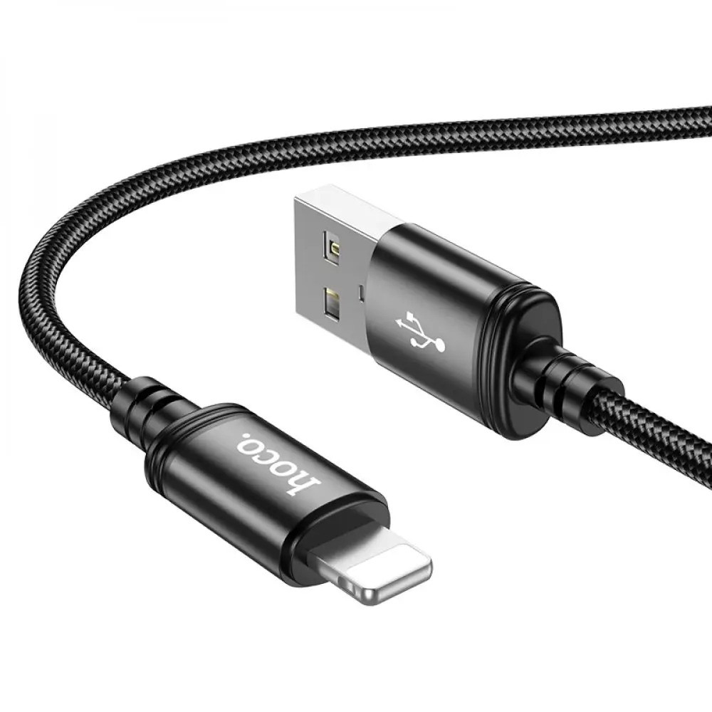 Кабель для заряджання HOCO X89 iPhone Wind charging data cable (1 м) для передачі даних Чорний