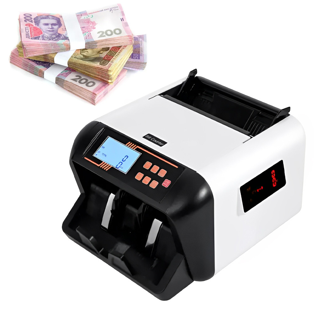 Рахункова машинка Bill Counter 555 з подвійною детекцією магнітною ультрафіолеовою лічильник банкнот детектор валют
