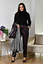 Неймовірний жіночий костюм двійка, тканина "Французький трикотаж+Еко-шкіра" 56, 64 розмір 56, фото 3