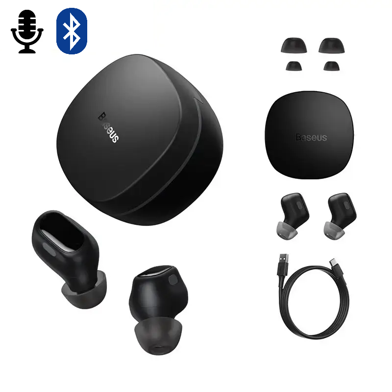 Бездротові bluetooth навушники вакуумні Baseus Encok, маленькі навушники бездротові з хорошим звуком