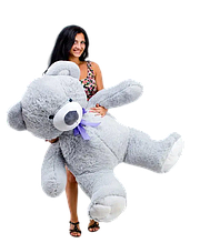 Ведмідь великий ведмедик м'яка іграшка високоякісний плюш наповнювач - синтепон/холофайбер сірий 160 см