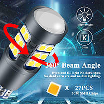 Ціна за 1 шт., LED T15/W16W 3030-27SMD CANBUS Світлодіодна лампа для стайлінгу автомобілів,, фото 5