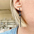 Сережки з англійським замком і фіанітами Палички, фото 3