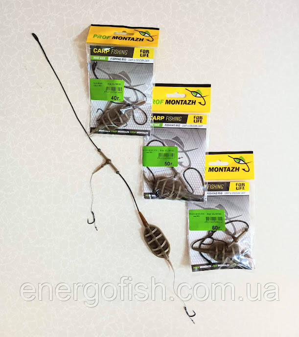 Снасть Профмонтаж Короп-флет 60g 2 гачка на лидкоре, фото 1