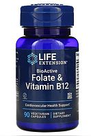 Фолиевая кислота и В12, Life Extension, Folate & Vitamin B12, 90 капсул