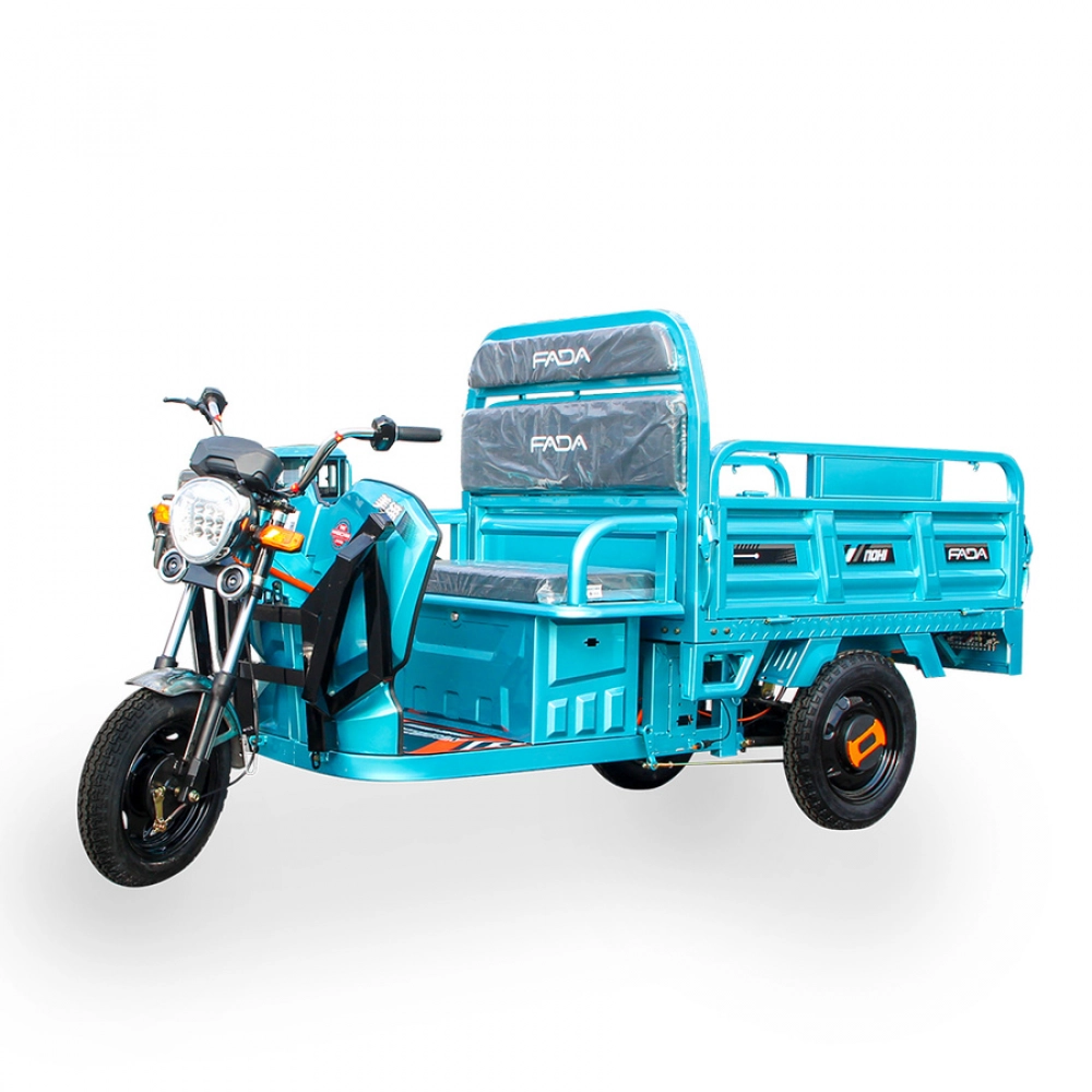 Электротрицикл грузовой трехколесный Электроскутер FADA ПОНИ 800W фада пони Синий - фото 1 - id-p1835714918