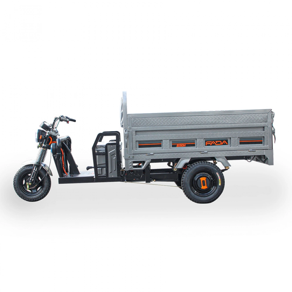Электротрицикл грузовой трехколесный Электроскутер FADA ВОЛ 1000W фада вол Серый - фото 3 - id-p1835714920