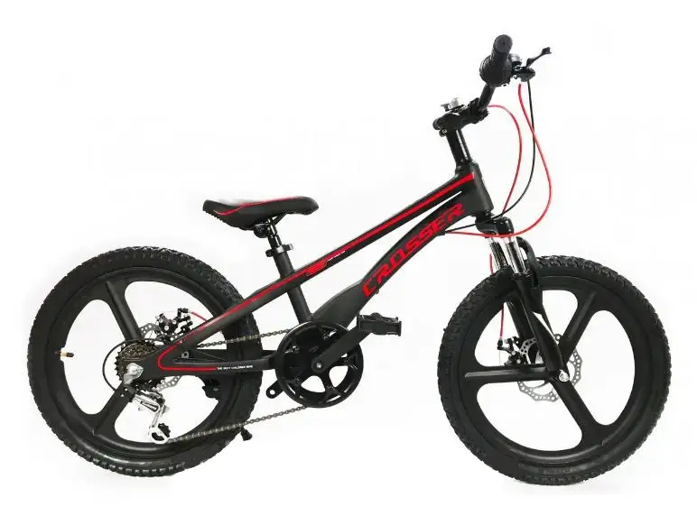 Детский велосипед Crosser MTB 6S PREMIUM 20 дюймов магниевый Черный - фото 1 - id-p1835714979