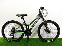 Велосипед горный подростковый 24 Crosser levin рама 12 Черно-зеленый