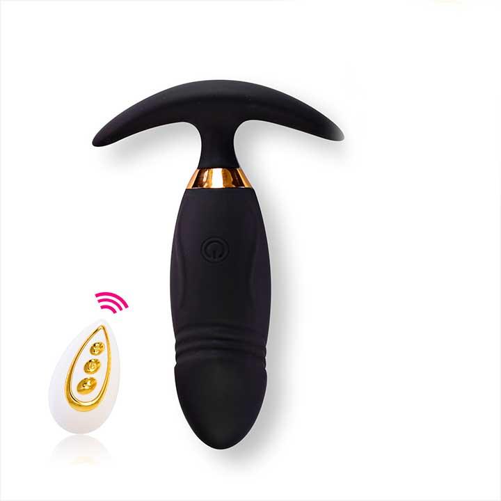 Анальна пробка з голівкою "Svakom Primo Wine" з вібрацією і Д/У USB - Чорний - 10*2,8 см - Анальні іграшки