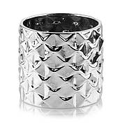 Горщечок кашпо для квітів керамічний срібний