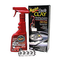 Набор стартовый для чистки кузова глина + лубрикант Meguiar's Quik Clay Detailing System Starter Kit (G1116EU)