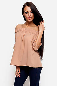 Молодіжна повсякденна жіноча блузка, бежева