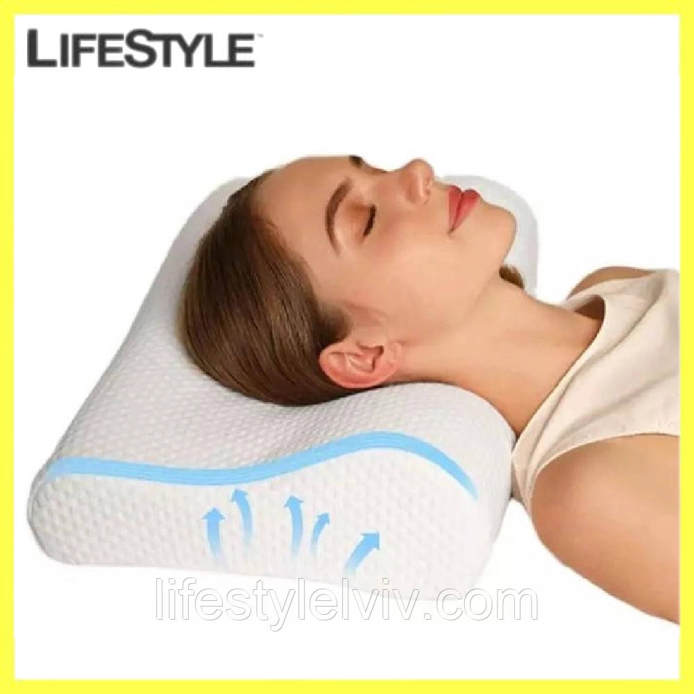 Ортопедична подушка з ефектом пам'яті для сну (50х28х7см) GH1188 / Масажна подушка для здорового сну, фото 1