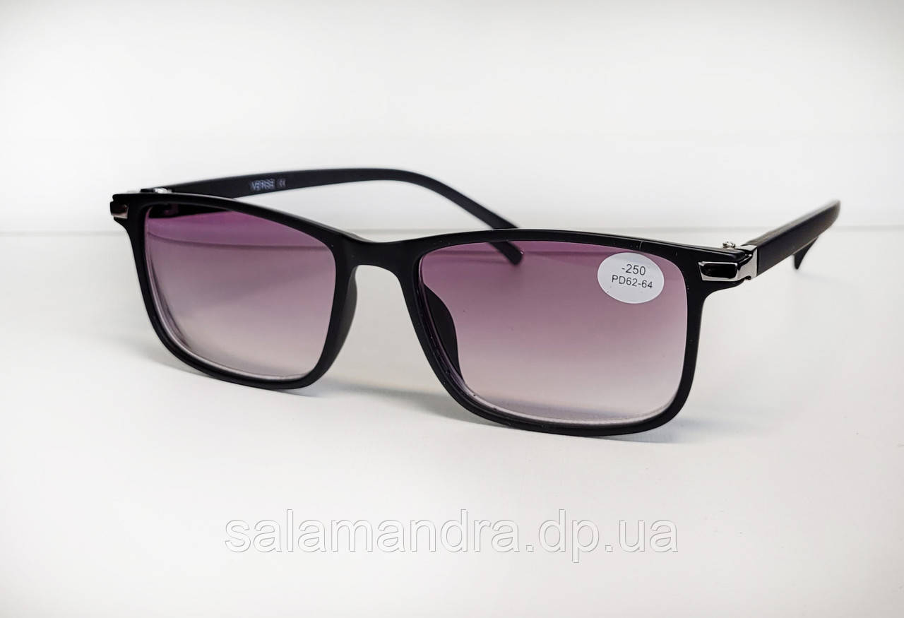 Окуляри чоловічі для зору матові, з діоптріями тоновані -2.50, фото 1