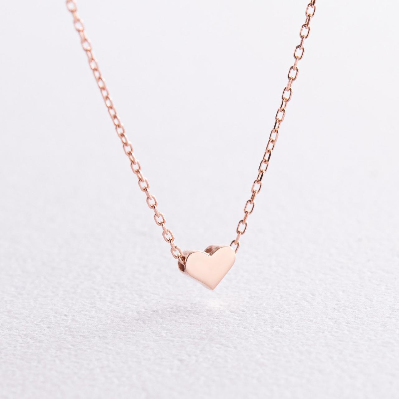 Кольє "Сердечко" в червоному золоті кола1773   LOVE-SHOPE, фото 1